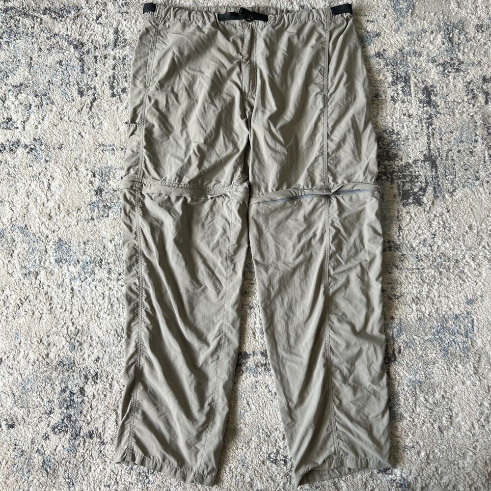 Patagonia Convertible Hiking Pants Mens XL Khaki Zip Off Nylon Belted Trail Carg
